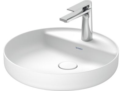 Lavoar Duravit Vitrium 46x46cm, cu platforma baterie, montare pe blat, fara preaplin, alb satin mat