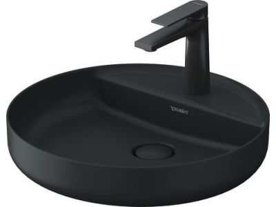Lavoar Duravit Vitrium 46x46cm, cu platforma baterie, montare pe blat, fara preaplin, antracit satin mat