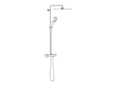 Coloana de dus Grohe Rainshower SmartActive 310 Cube cu baterie termostatata, 111cm, crom