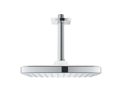 Palarie de dus Grohe Tempesta 250 Cube 1 jet cu brat de dus 142mm de tavan, 9.5 l/min, crom-alb
