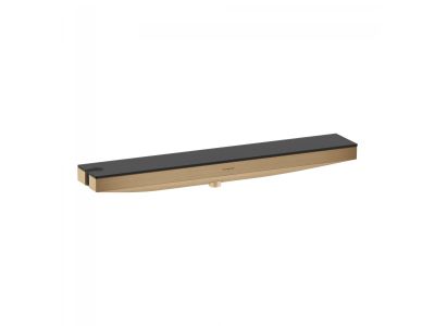 Accesoriu FixFit Combo Hansgrohe Rainfinity 500 cu agatatoare si raft sticla grafit, orientare stanga, bronz periat