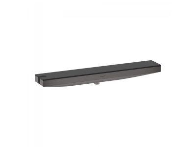 Accesoriu FixFit Combo Hansgrohe Rainfinity 500 cu agatatoare si raft sticla grafit, orientare stanga, negru periat