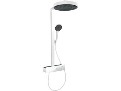 Coloana de dus Hansgrohe Rainfinity 360 1jet, cu baterie termostatata ShowerTablet 350, alb mat