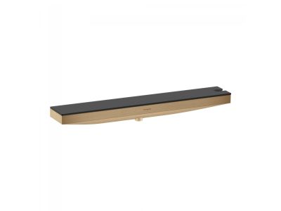 Accesoriu FixFit Combo Hansgrohe Rainfinity 500 cu agatatoare si raft sticla grafit, orientare dreapta, bronz periat