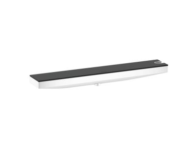Accesoriu FixFit Combo Hansgrohe Rainfinity 500 cu agatatoare si raft sticla grafit, orientare dreapta, alb mat