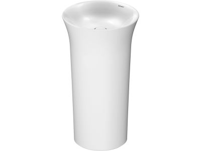 Lavoar freestanding Duravit White Tulip 50cm, fara orificiu baterie, fara preaplin, ventil ceramic, alb