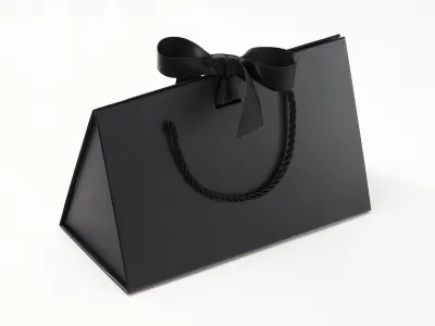 Punga cadou Folda BoxBag Medium cu fundita, Black