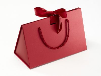 Punga cadou Folda BoxBag Medium cu fundita, Red