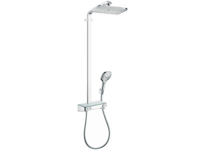 Showerpipe Hansgrohe Raindance Select E 360 crom 1 jet ST cu baterie dus termostatata