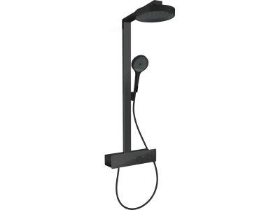Coloana de dus Hansgrohe Rainfinity 250 EcoSmart 1jet, cu baterie termostatata ShowerTablet 350, negru mat