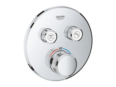 Baterie cada - dus termostatata Grohe Grohtherm SmartControl Round, montaj incastrat, necesita corp ingropat, crom