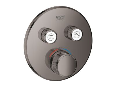 Baterie cada - dus termostatata Grohe Grohtherm SmartControl Round, montaj incastrat, necesita corp ingropat, hard graphite