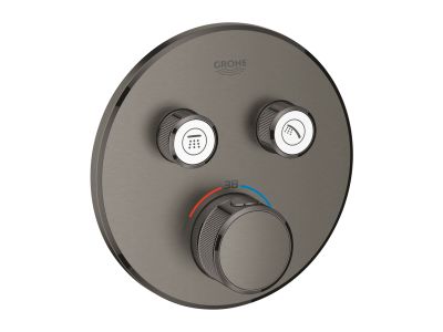 Baterie cada - dus termostatata Grohe Grohtherm SmartControl Round, montaj incastrat, necesita corp ingropat, brushed hard graphite