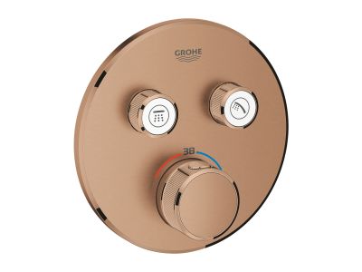 Baterie cada - dus termostatata Grohe Grohtherm SmartControl Round, montaj incastrat, necesita corp ingropat, brushed warm sunset