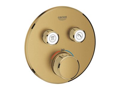 Baterie cada - dus termostatata Grohe Grohtherm SmartControl Round, montaj incastrat, necesita corp ingropat, brushed cool sunrise