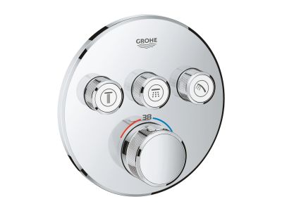 Baterie cada - dus termostatata Grohe Grohtherm SmartControl Round cu 3 functii, montaj incastrat, necesita corp ingropat, crom