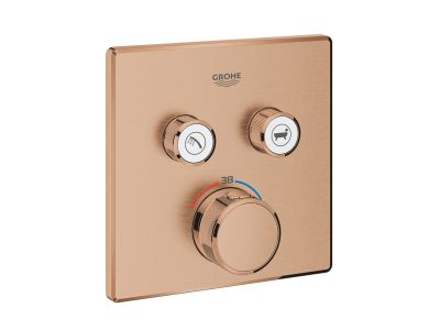 Baterie cada - dus termostatata Grohe Grohtherm SmartControl cu 2 functii, montaj incastrat, necesita corp ingropat, brushed warm sunset