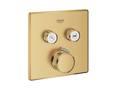 Baterie cada - dus termostatata Grohe Grohtherm SmartControl cu 2 functii, montaj incastrat, necesita corp ingropat, brushed cool sunrise