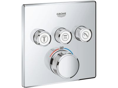 Baterie cada - dus termostatata Grohe Grohtherm SmartControl cu montaj incastrat, necesita corp ingropat, crom