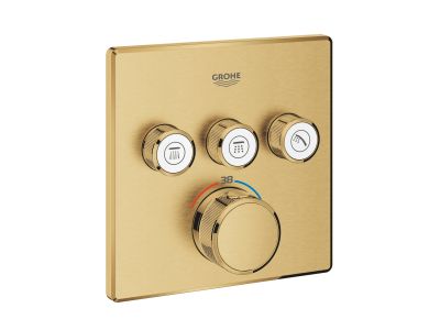 Baterie cada - dus termostatata Grohe Grohtherm SmartControl cu 3 functii, montaj incastrat, necesita corp ingropat, brushed cool sunrise