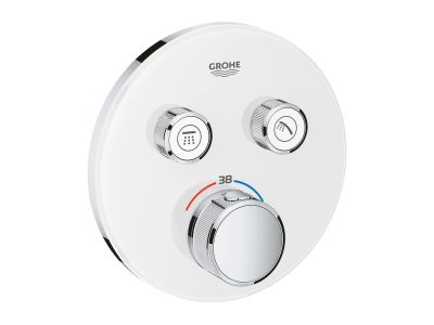 Baterie cada - dus termostatata Grohe Grohtherm SmartControl Round, montaj incastrat, necesita corp ingropat, moon white