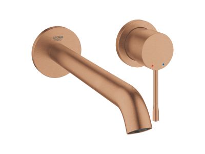 Baterie lavoar Grohe Essence L din 2 elemente, de perete, necesita corp incastrat, brushed warm sunset
