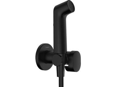 Set dus igiena intima Hansgrohe Bidette S EcoSmart+ 1 jet, furtun si robinet cu agatatoare, necesita corp incastrat, negru mat
