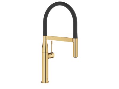 Baterie bucatarie Grohe Essence cu pipa flexibila ProfiSpray, cool sunrise