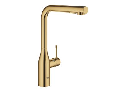 Baterie bucatarie Grohe Essence cu dus extractibil dual Spray, pipa L, cool sunrise