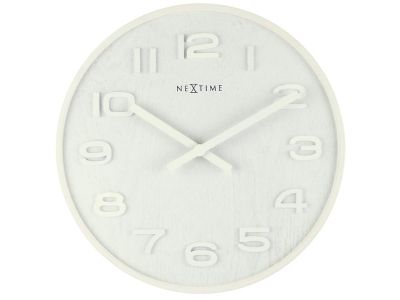 Ceas de perete NeXtime Wood Wood 35cm, alb