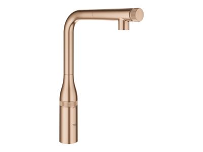 Baterie bucatarie Grohe Essence SmartControl cu dus extractibil, pipa L, brushed warm sunset