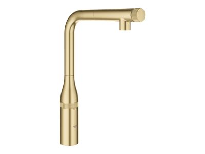 Baterie bucatarie Grohe Essence SmartControl cu dus extractibil, pipa L, brushed cool sunrise