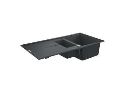 Chiuveta bucatarie Grohe K400 60 -C cu doua cuve inegale, 1000x500mm, compozit, granite black