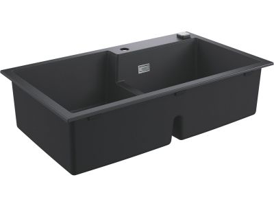 Chiuveta bucatarie Grohe K500 90 -C cu doua cuve, 860x500mm, compozit, granite black