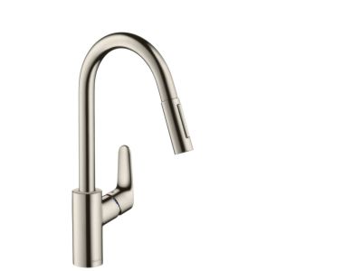 Baterie bucatarie Hansgrohe Focus 240, dus extractibil, inox optic