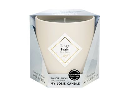 Lumanare parfumata My Jolie Candle Les Essentielles Fresh Linen 180g + bratara aurie cu decor negru