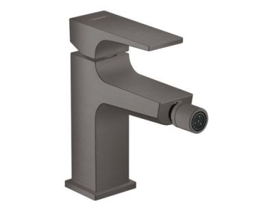 Baterie bideu Hansgrohe Metropol cu ventil push-open, negru periat