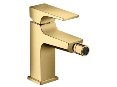 Baterie bideu Hansgrohe Metropol cu ventil push-open, gold optic lustruit