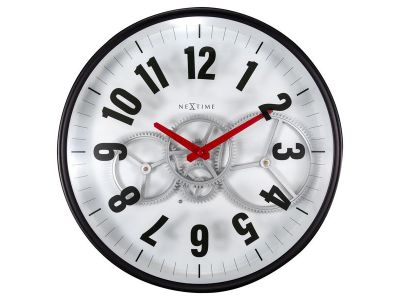 Ceas de perete NeXtime Modern Gear 36cm, alb