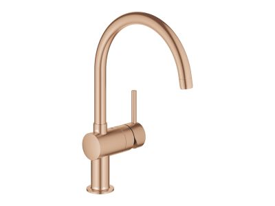 Baterie bucatarie Grohe Minta cu pipa C, brushed warm sunset