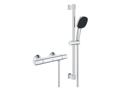 Baterie dus termostatata Grohe Precision Trend cu set de dus Vitalio Comfort 110 cu bara 60cm, crom