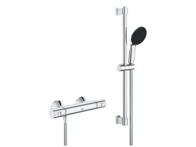 Baterie dus termostatata Grohe Precision Start cu set de dus Vitalio Start 110 cu bara 60cm, crom