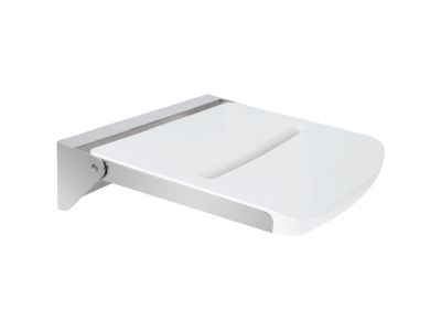 Scaun dus pliabil Bemeta Help, cadru inox periat, alb