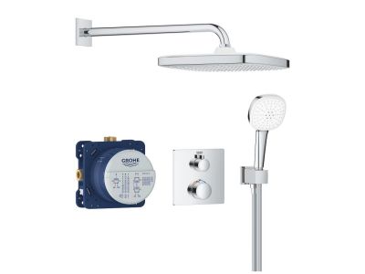 Sistem de dus incastrat Grohe Grohtherm  Tempesta 250 Cube cu 2 consumatori, crom