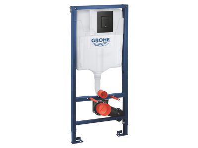 Set rezervor incastrat Grohe Solido 3-in-1 cu cadru si clapeta Even matt black
