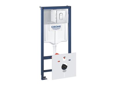 Set rezervor incastrat Grohe Rapid SL 4-in-1 cu cadru, garnitura fonoizolanta si clapeta Arena Cosmopolitan crom