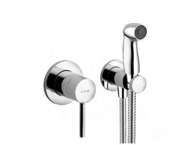 Set dus igiena intima Kludi Bozz cu para, agatatoare, furtun de dus 1250mm si baterie incastrata