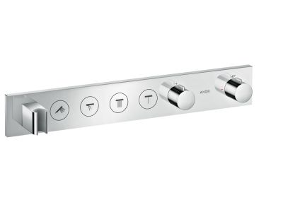 Baterie cada - dus termostatata Axor Select 600x90 cu 4 functii si FixFit cu agatatoare de dus, montaj incastrat, necesita corp ingropat