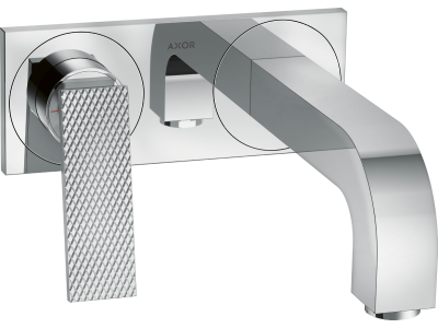 Baterie lavoar Axor Citterio 220 EcoSmart de perete, levier rhombic, ventil fix, necesita corp incastrat, crom