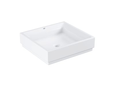 Lavoar tip bol Grohe Cube Ceramic 50cm, fara orificiu baterie, PureGuard, alb